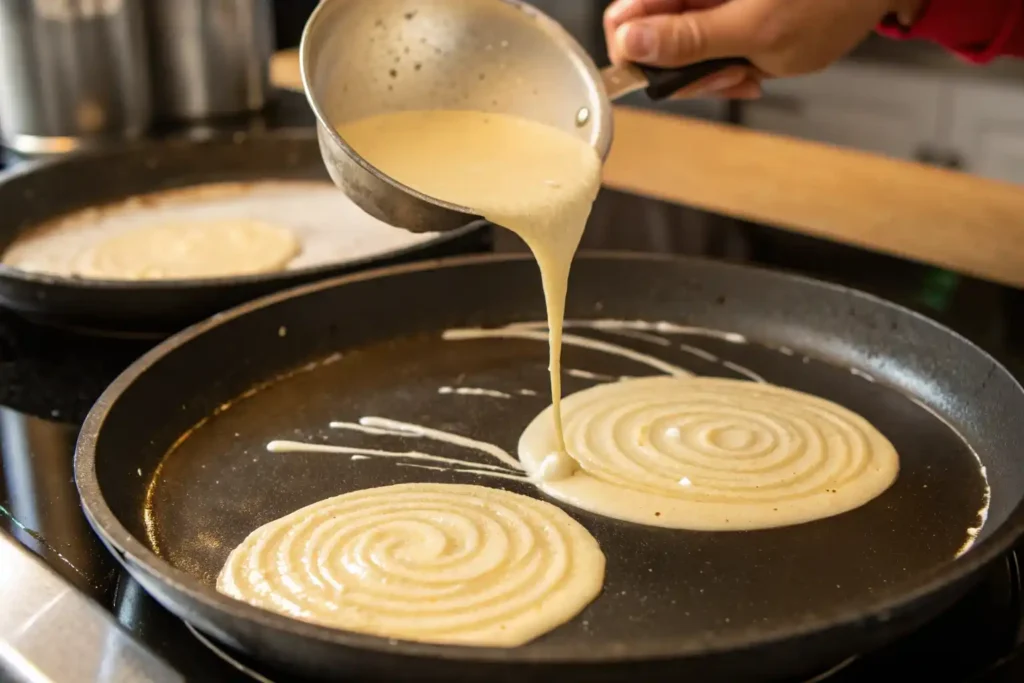 A beautifully styled perfect pancake with golden color