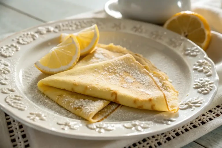 A beautifully styled perfect pancake with golden color