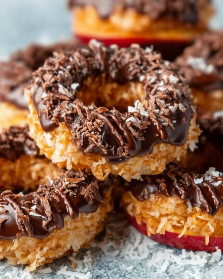 A close-up of freshly baked Apple Samoas dessert.