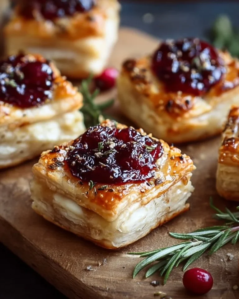 Cranberry Brie Bites on a serving platter, perfect for appetizers.