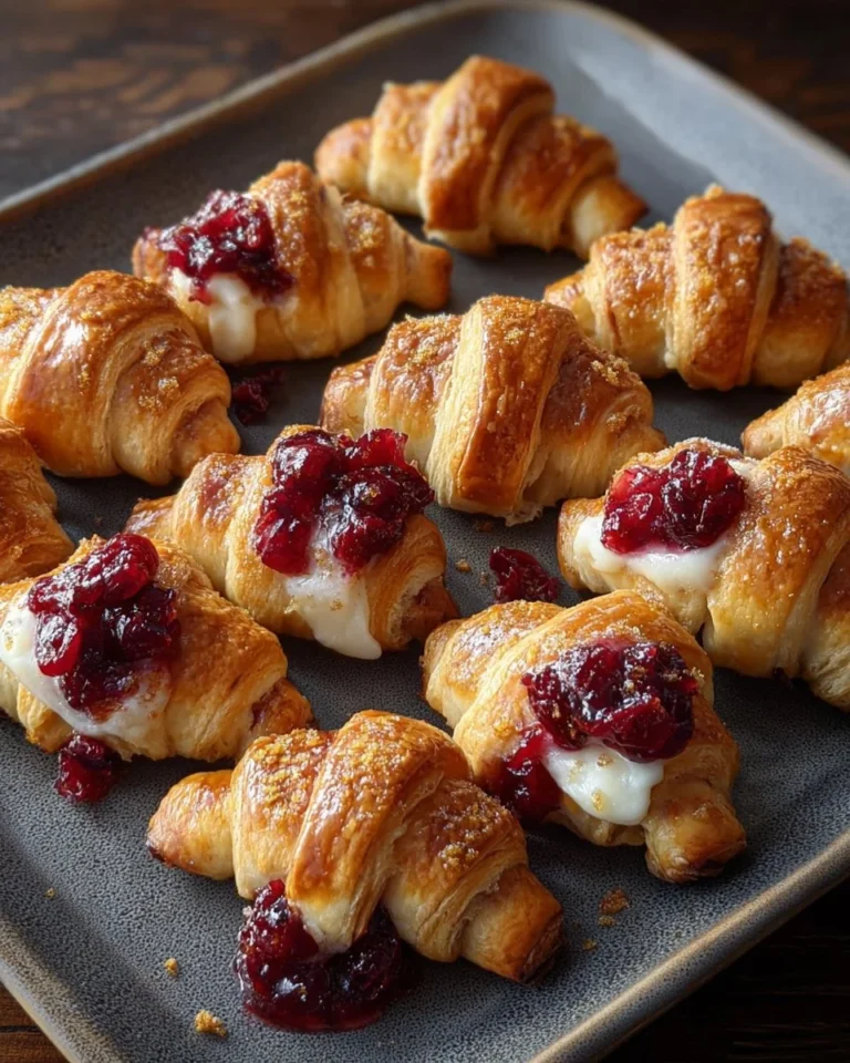Cranberry Cream Cheese Crescent Bites on a serving platter