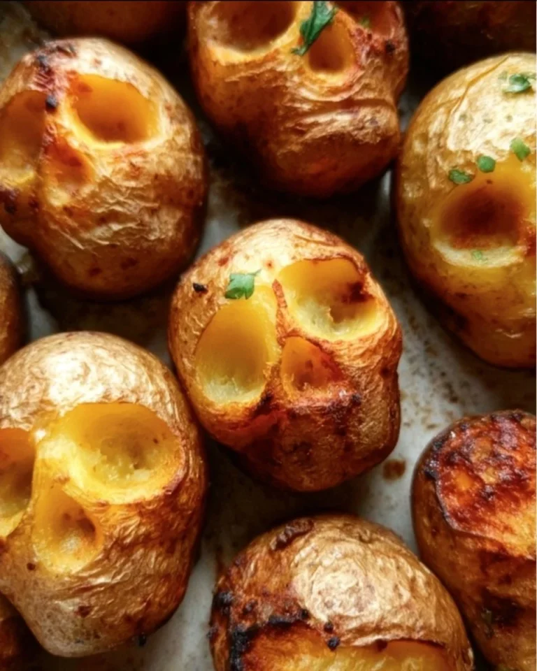 Spooky Halloween Skull Potatoes for a festive Halloween dinner