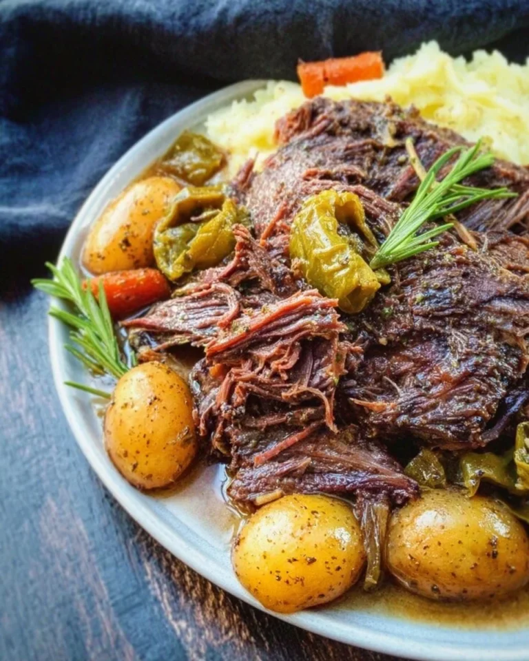Healthy Whole30/Paleo Mississippi Pot Roast served on a plate