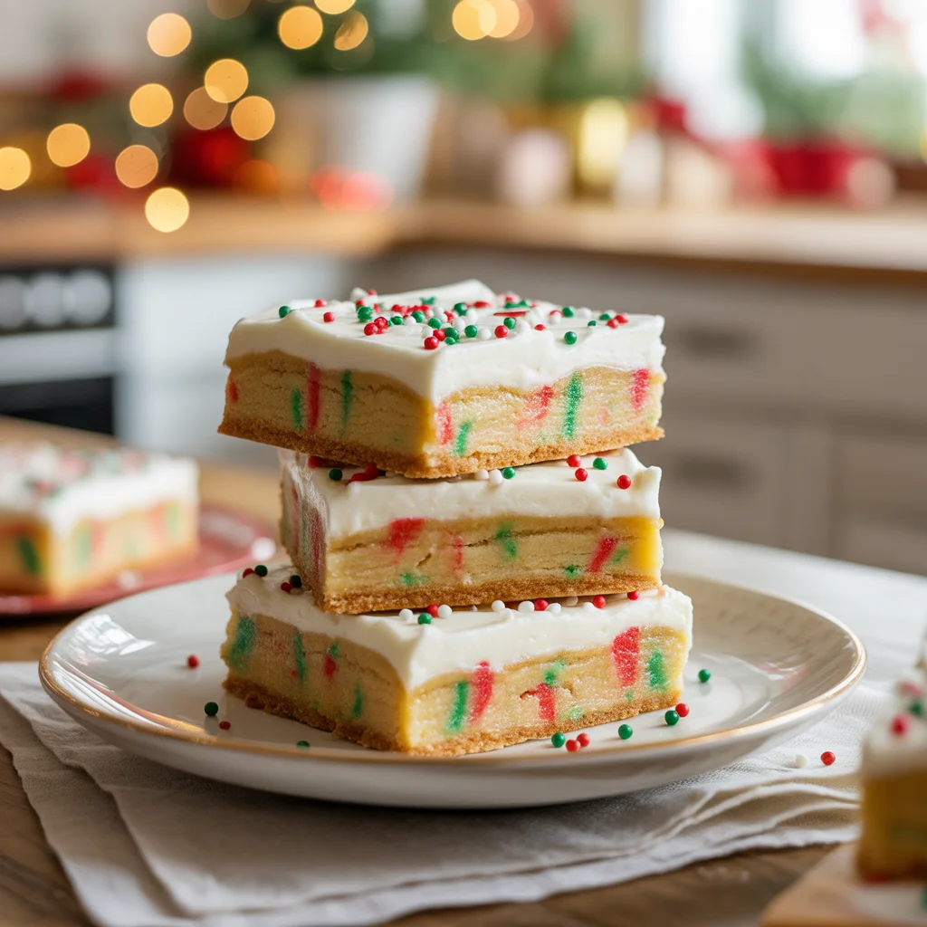 Deliciously Simple Christmas Sugar Cookie Bars Recipe