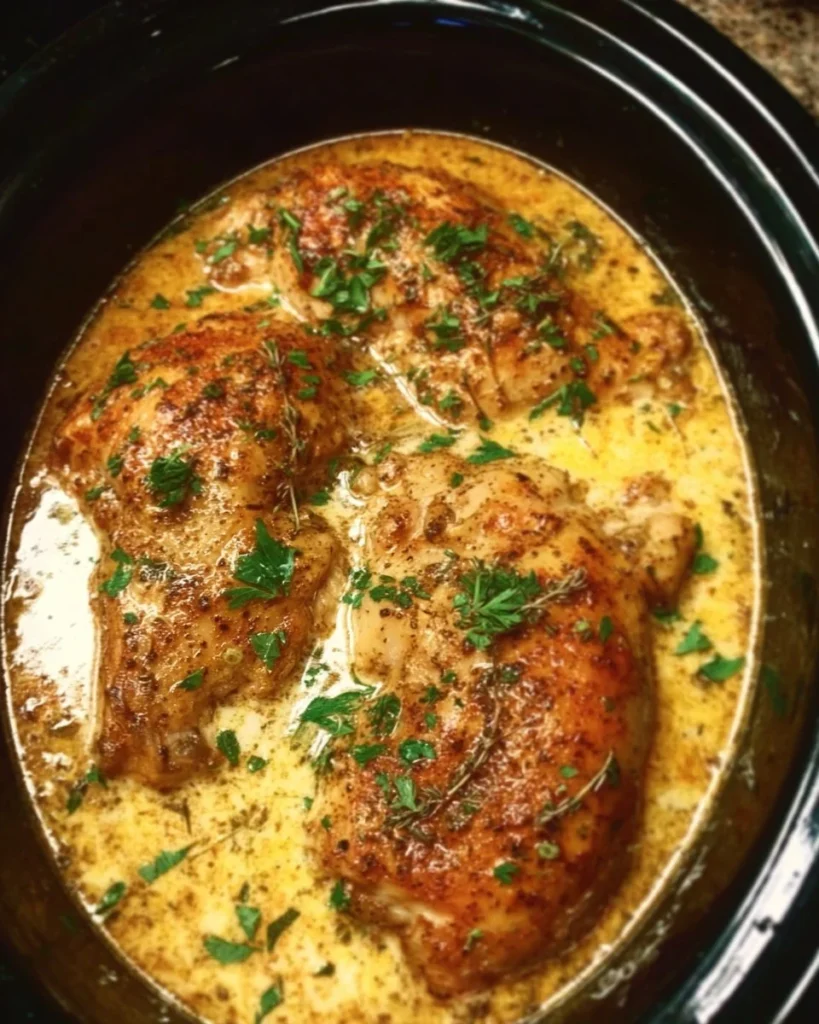 Crock Pot Angel Chicken served with sides in a cozy kitchen setting.