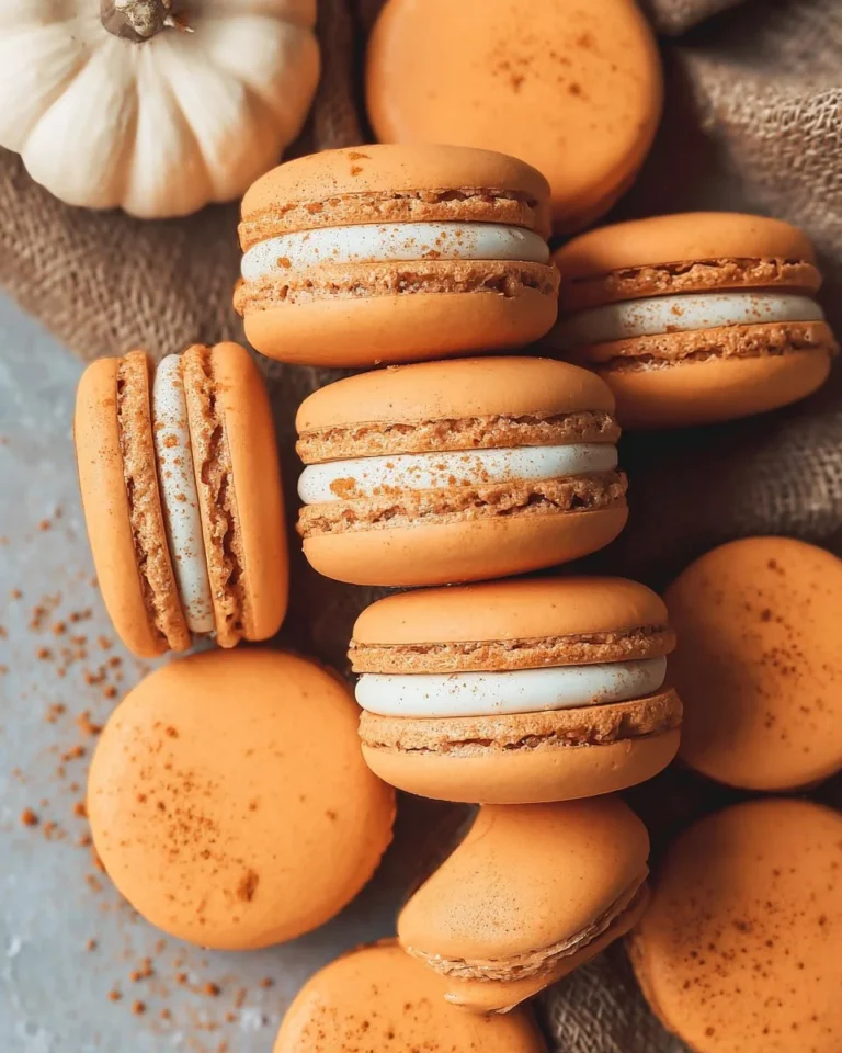 Delicious Pumpkin Spice Macarons, a seasonal treat for fall celebrations