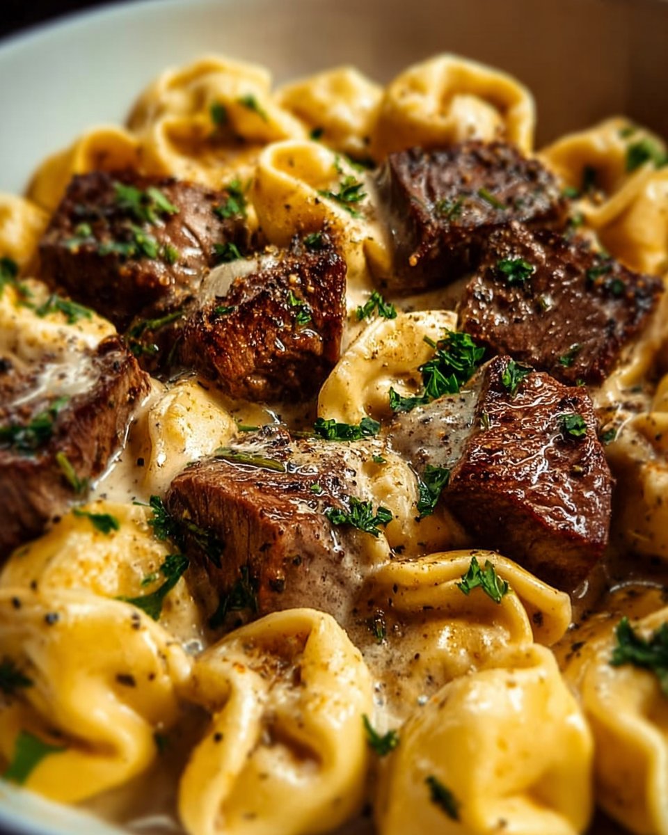 Cracked Garlic Steak Tortellini in Creamhouse Sauce Bliss