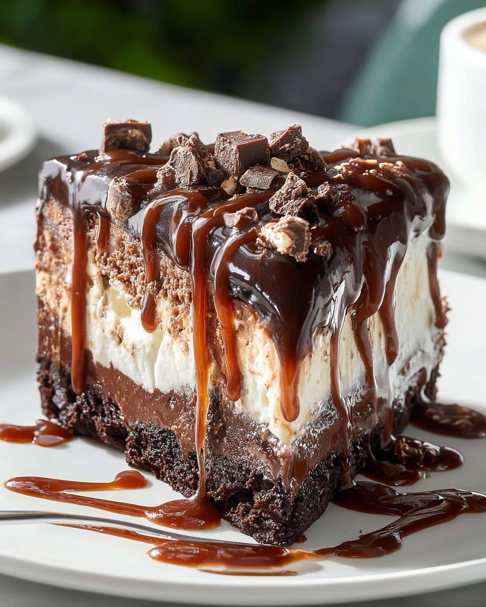 Chocolate Poke Cake with Marshmallow Topping