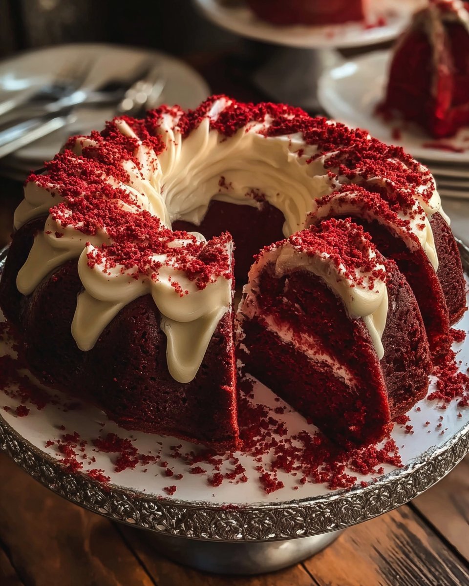 Red Velvet Cheesecake Bundt Cake – Easy Dessert Recipe