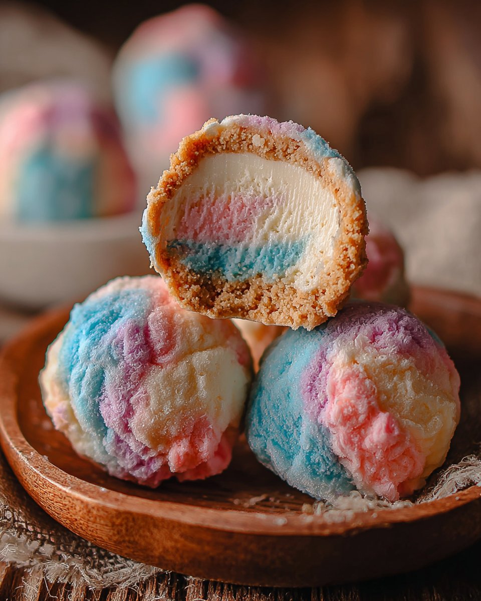Whimsical Cotton Candy Cheesecake Truffles