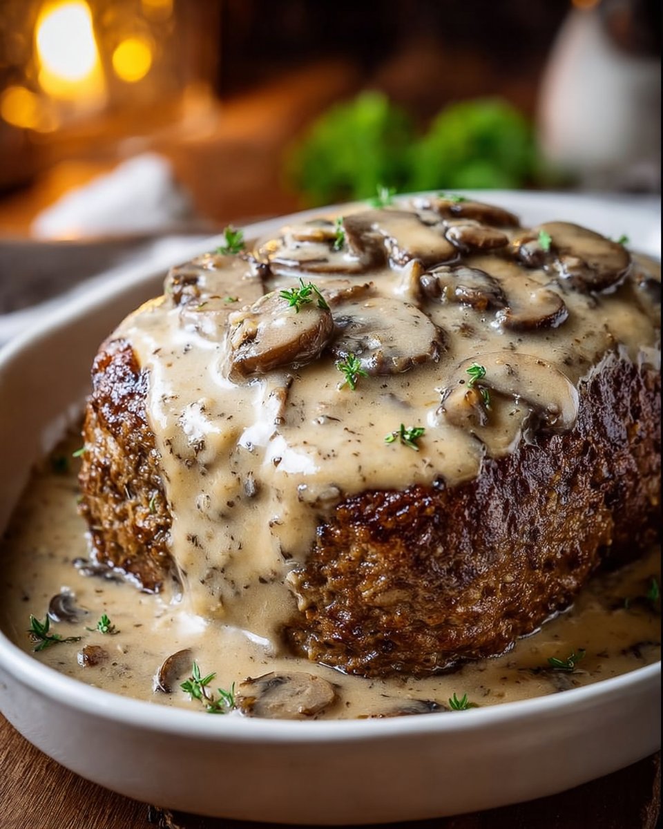 Meatloaf with Mushroom Gravy