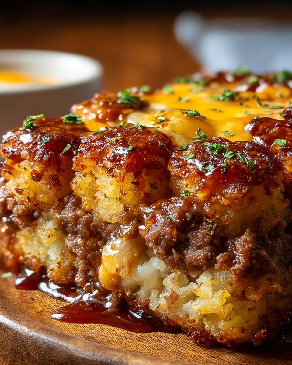 Cheesy Meatloaf Tater Tot