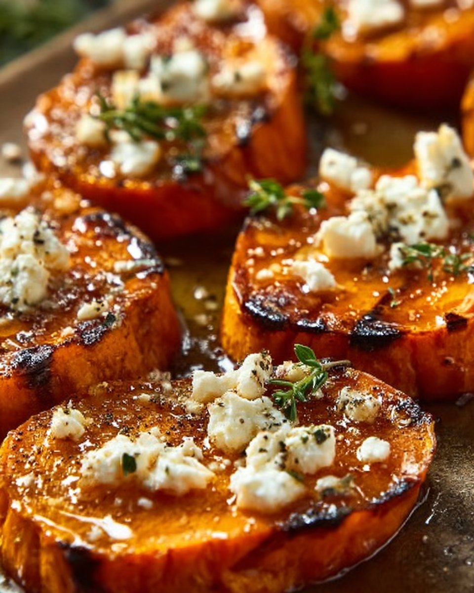 Roasted Sweet Potato Rounds with Honey & Feta