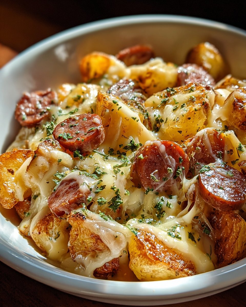 Cheesy Ranch Potatoes and Smoked Sausage