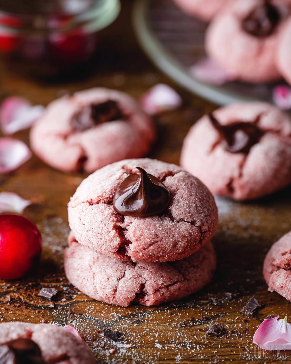 Chocolate Cherry Blossom Cookies