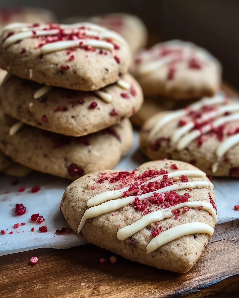 White Chocolate Raspberry Heart Cookies Recipe