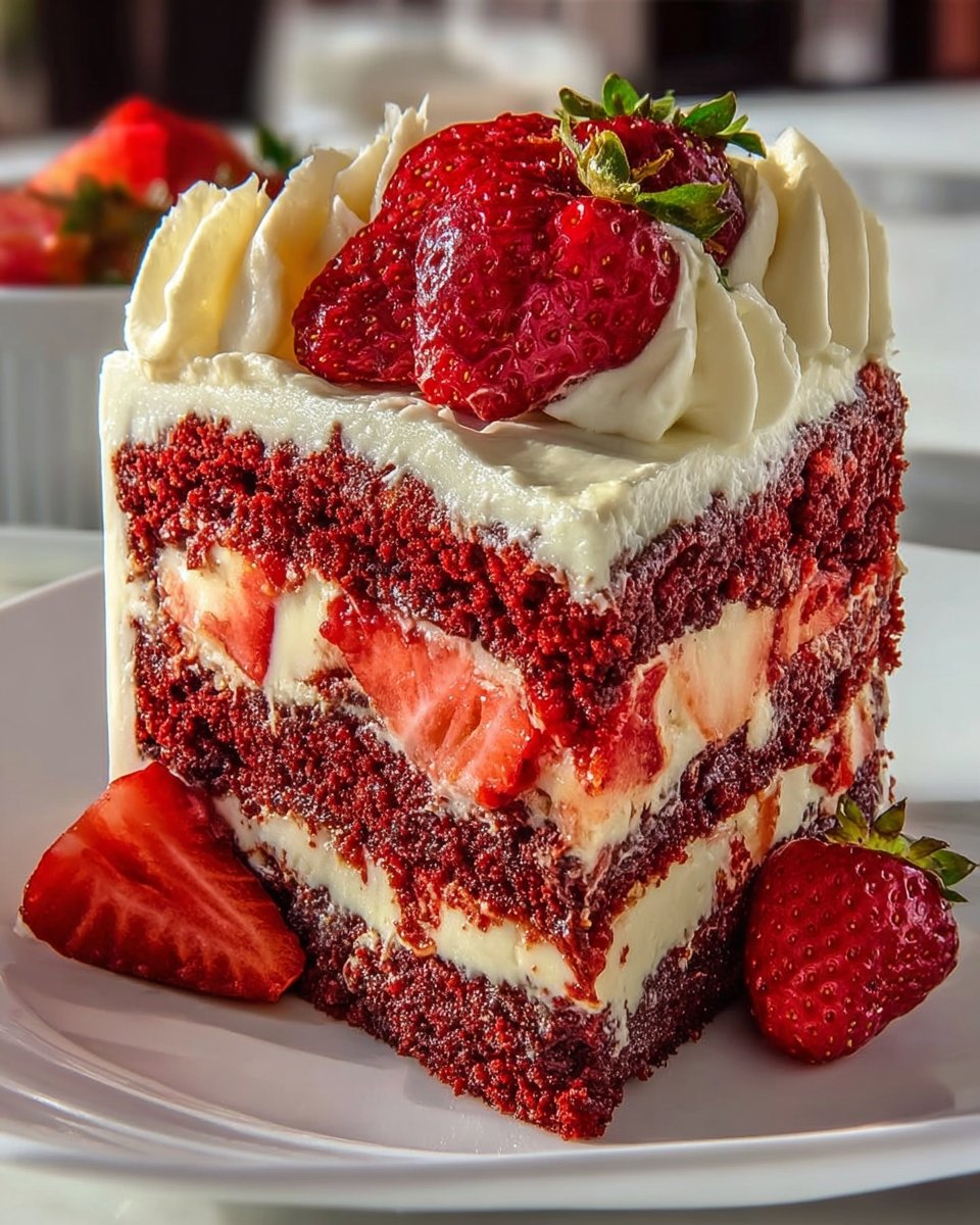 Decadent Strawberry Velvet Cake – Perfect for Any Celebration