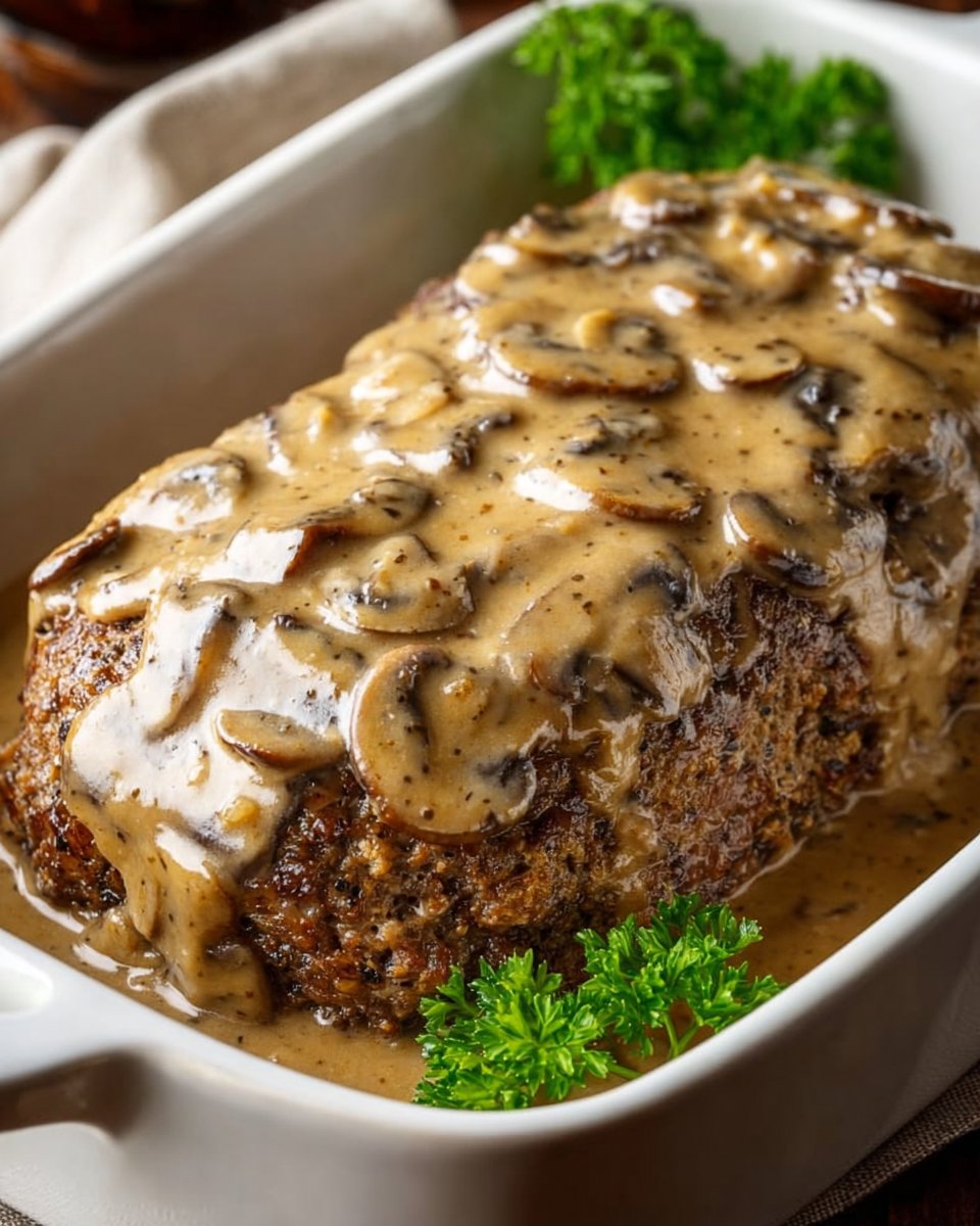 Meatloaf with Mushroom Gravy