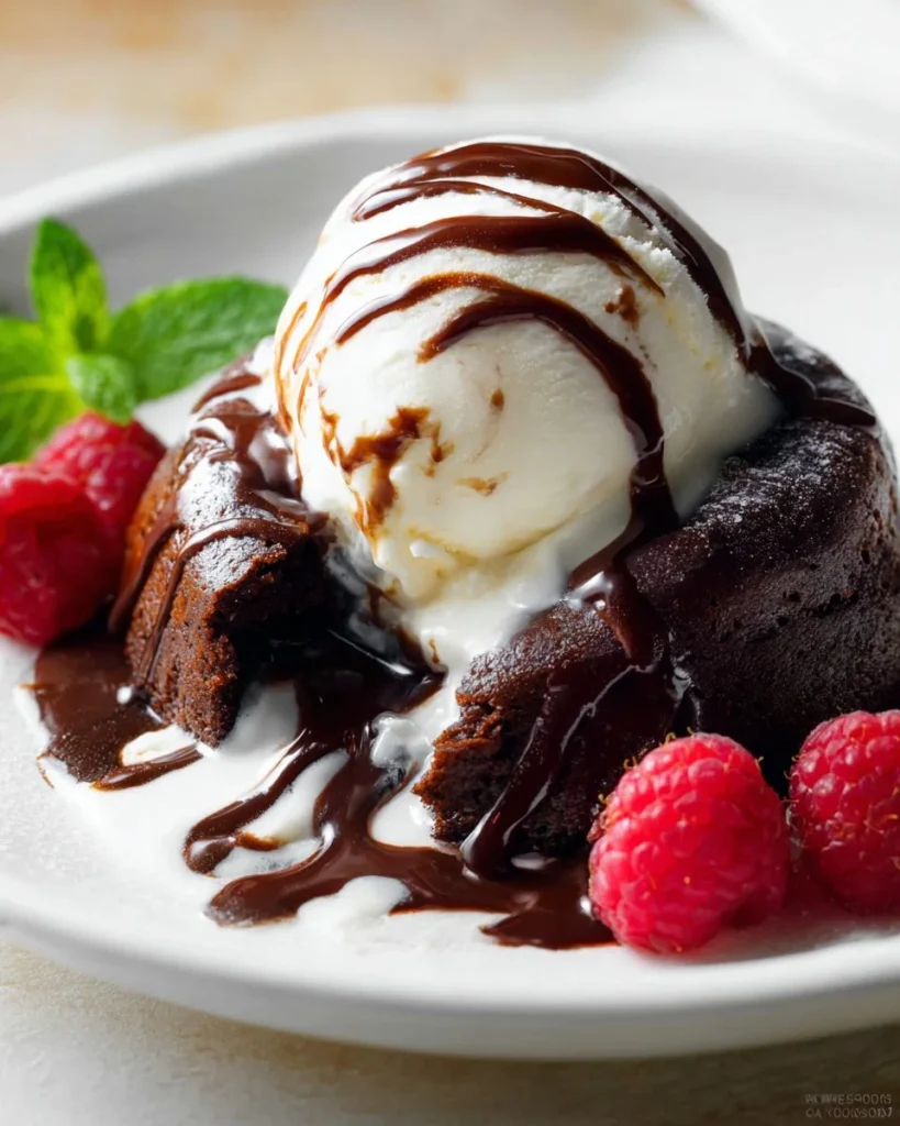 Delicious chocolate lava cakes with molten chocolate center.