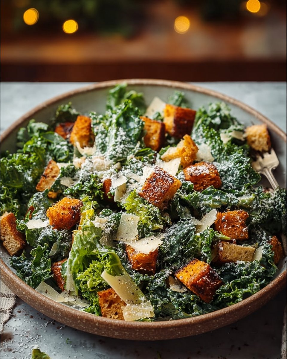 Winter Kale Caesar Salad