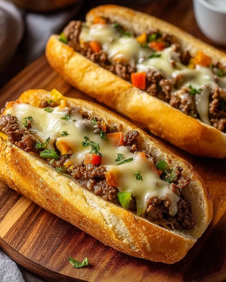 Ground Beef Philly Cheesesteaks served with toppings and fresh ingredients