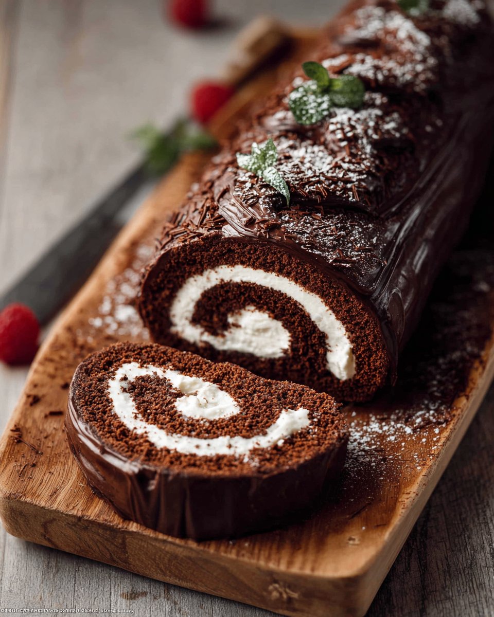 Chocolate Swiss Roll Cake