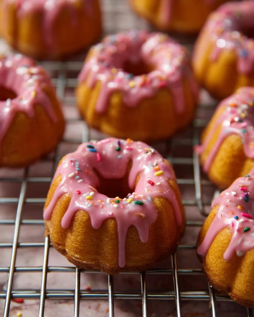 Freshly baked mini vanilla pound cakes on a plate