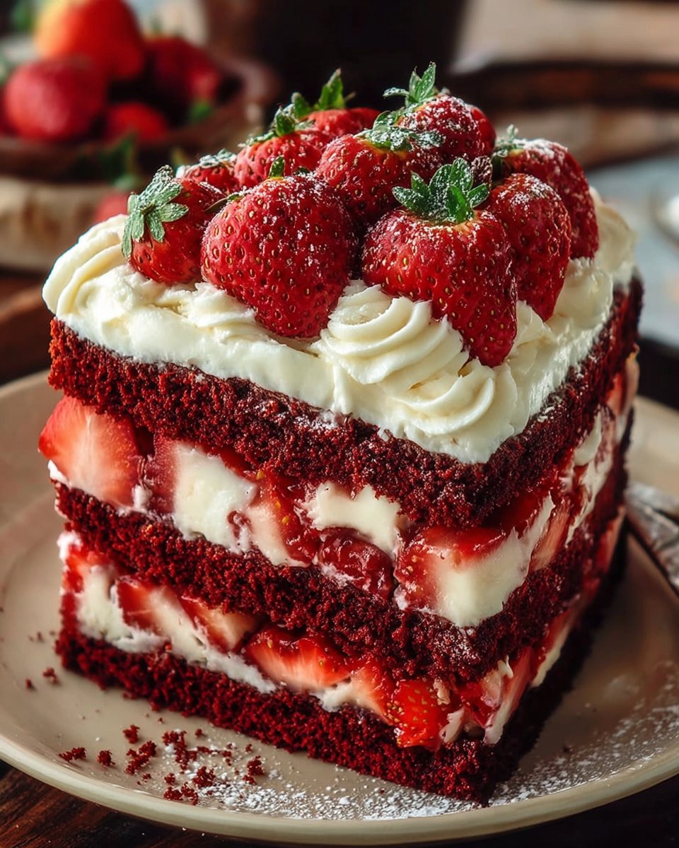 Decadent Strawberry Velvet Cake – Perfect for Any Celebration