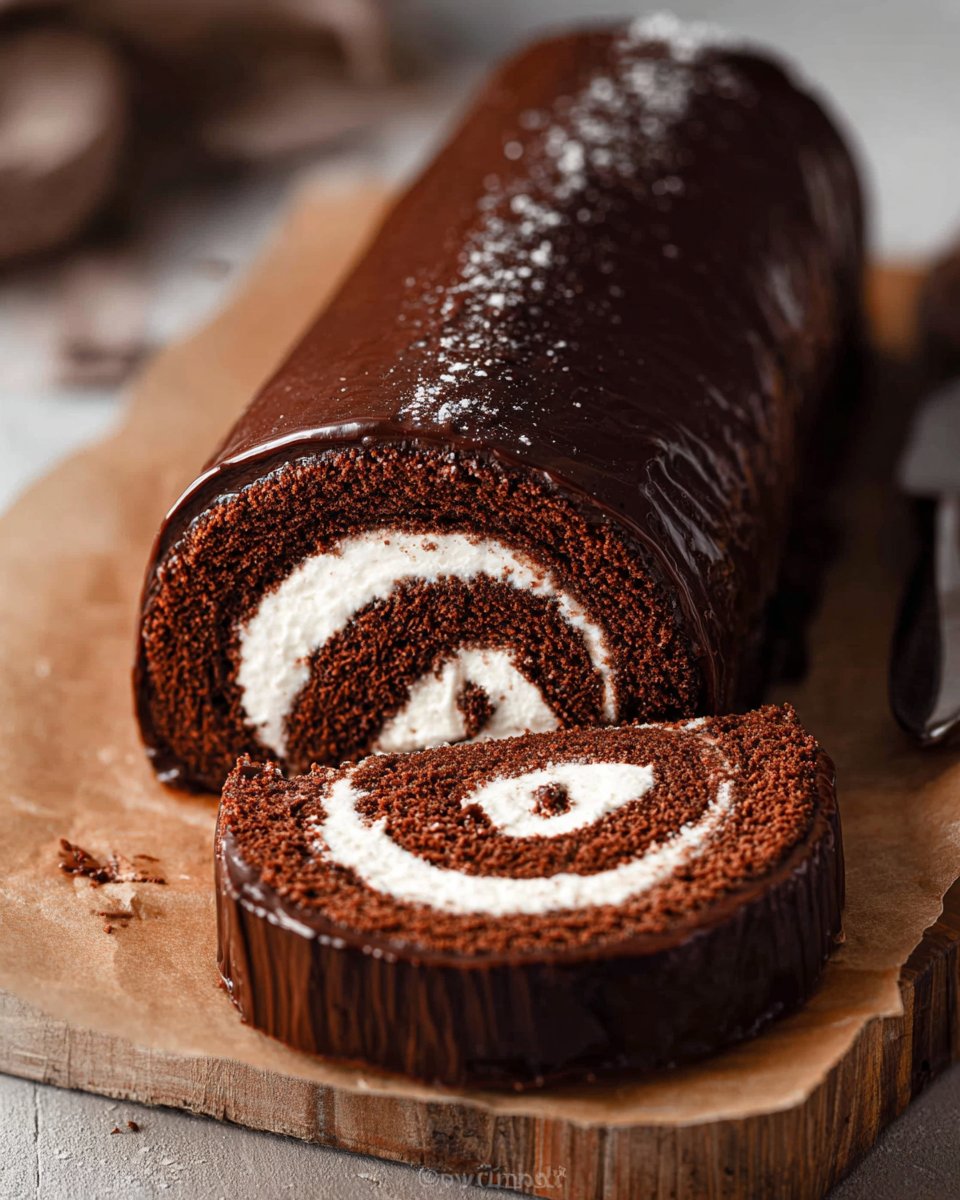 Chocolate Swiss Roll Cake