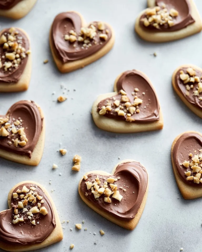 Soft cream cheese cookies drizzled with Nutella glaze on a plate.