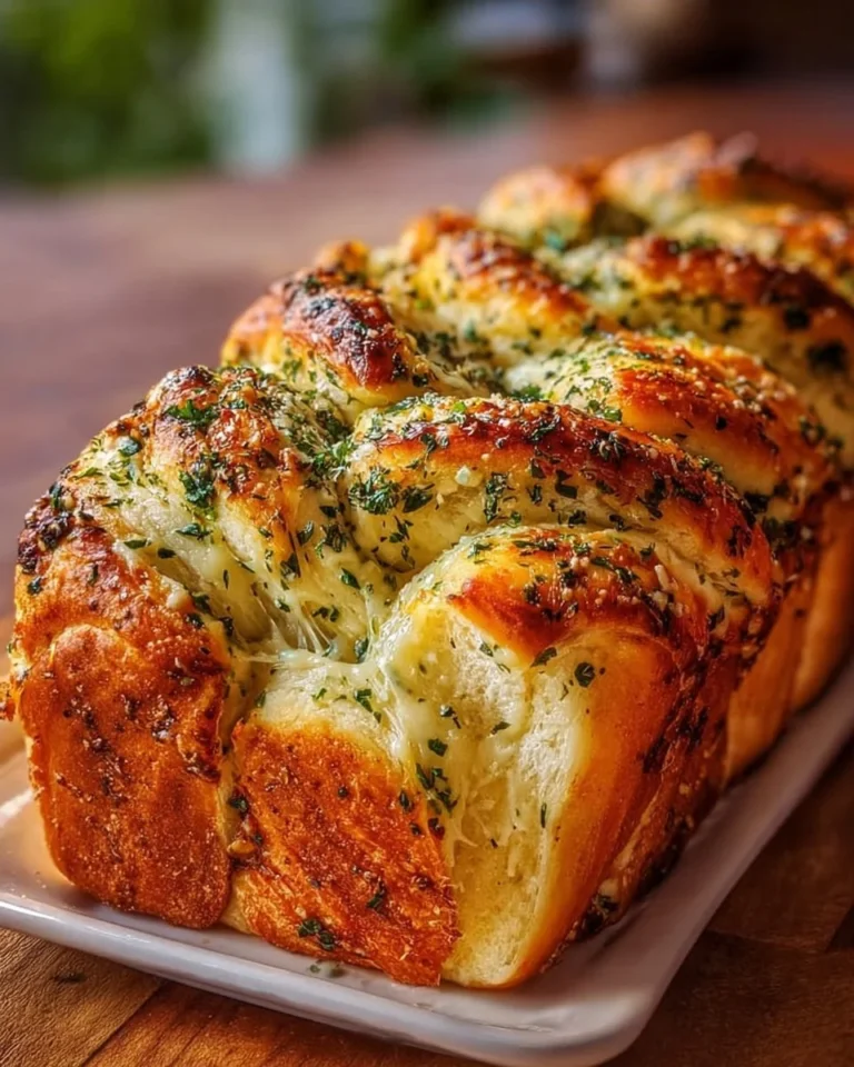 Swirled Garlic Herb And Cheese Bread fresh out of the oven