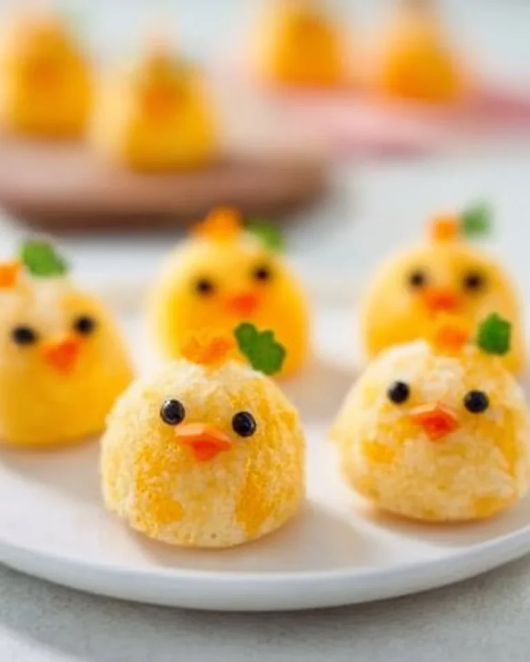 Cute Baby Chick Mini Cheese Balls for party appetizers