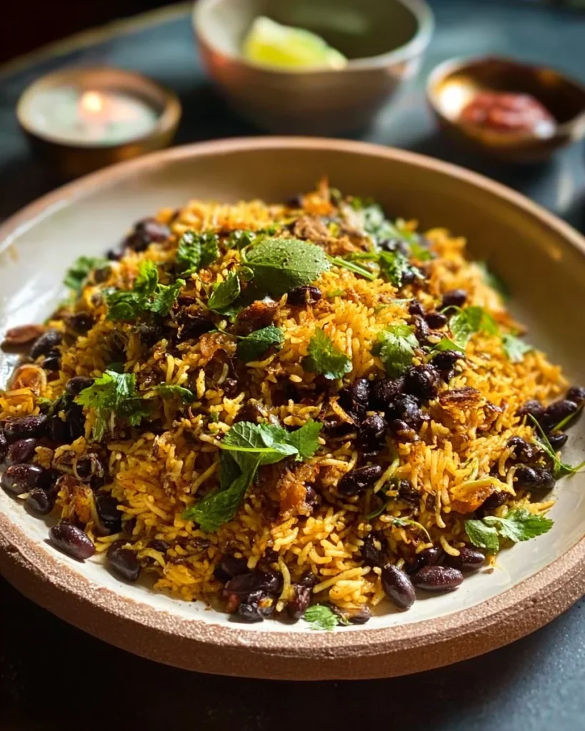 Bowl of Black Chickpea Salsa with fresh ingredients and spices