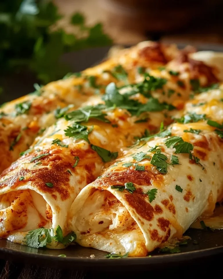 Cheesy chicken garlic wraps served on a plate with fresh ingredients.