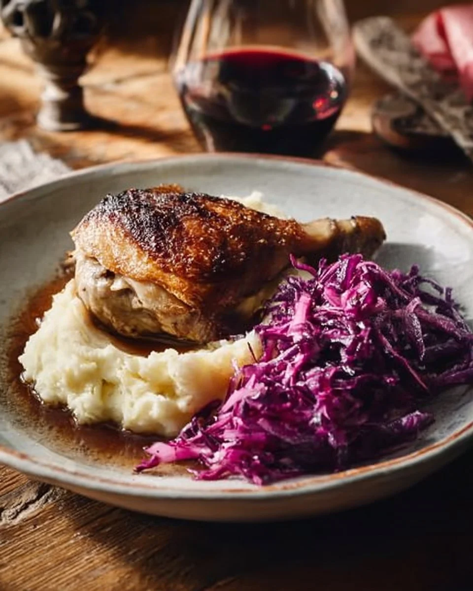 Confit Duck With Apple Balsamic Cabbage Recipe | Waitrose & Partners