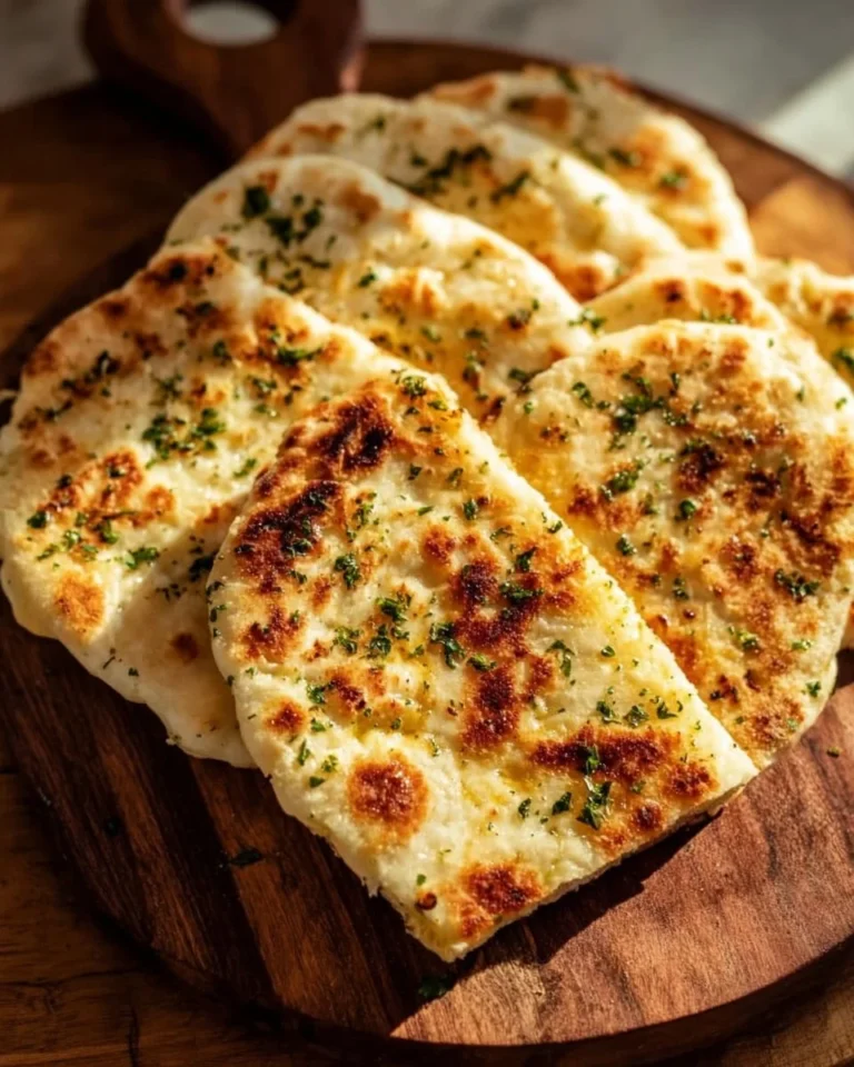 Delicious homemade cottage cheese flatbread on a wooden surface