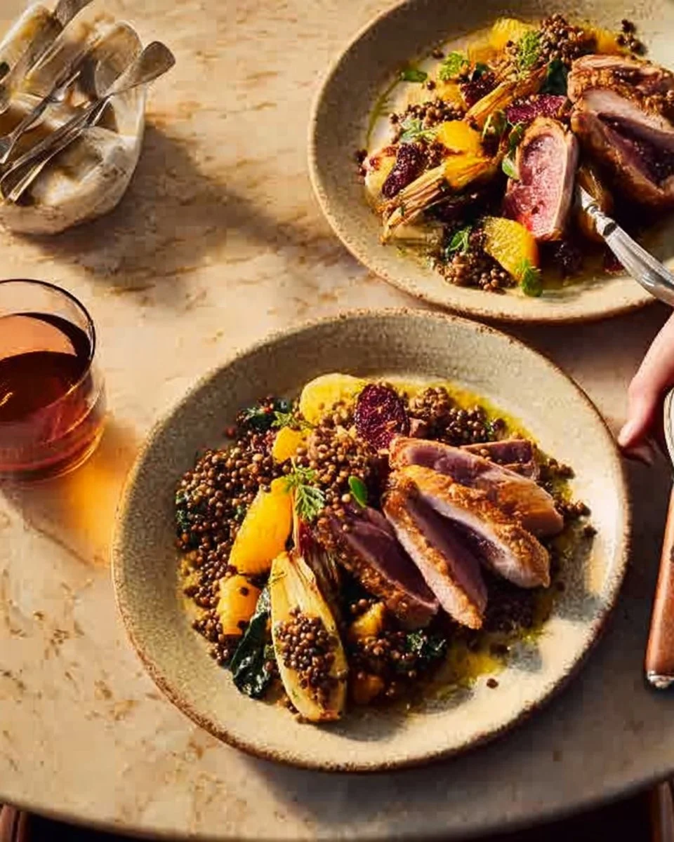 Crispy Orange Duck & Lentils