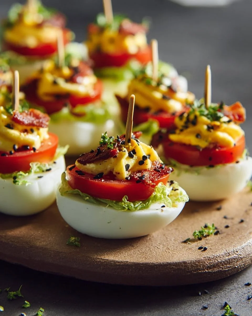 Devilled Eggs with Bacon, Lettuce, and Tomato