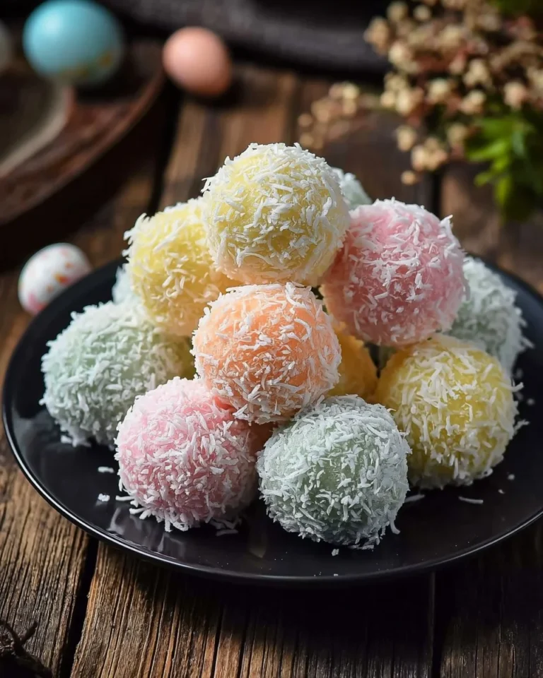 Easter Bunny Coconut Tails - delicious no-bake treats decorated like bunnies