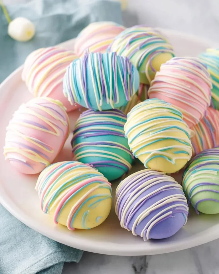 Easter Egg Oreo Cookie Balls topped with colorful sprinkles