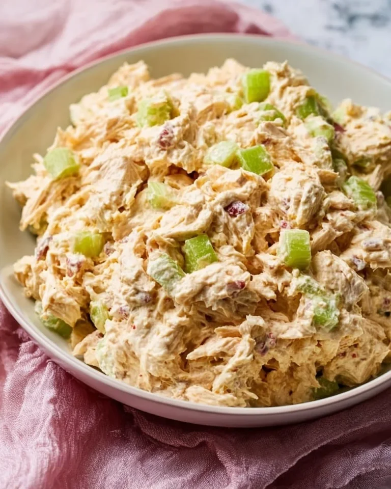 High protein cottage cheese chicken salad served in a bowl with fresh ingredients