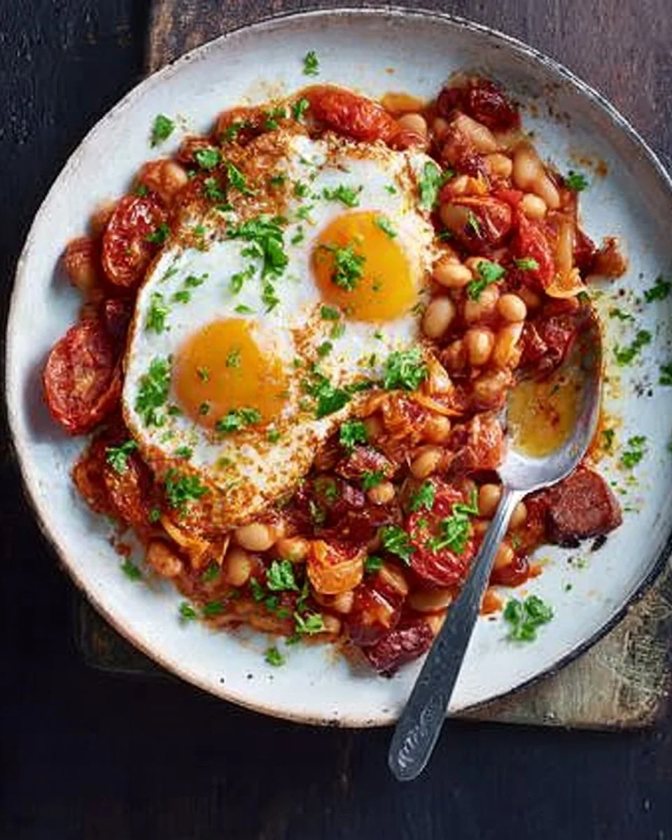Homemade Smoky Baked Beans With Egg & Chorizo Recipe | Waitrose & Partners