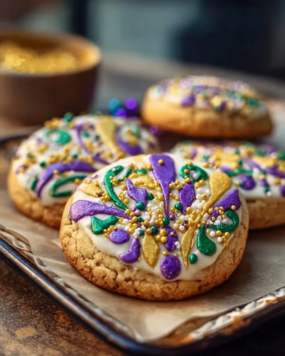 Mardi Gras King Cake Cookies