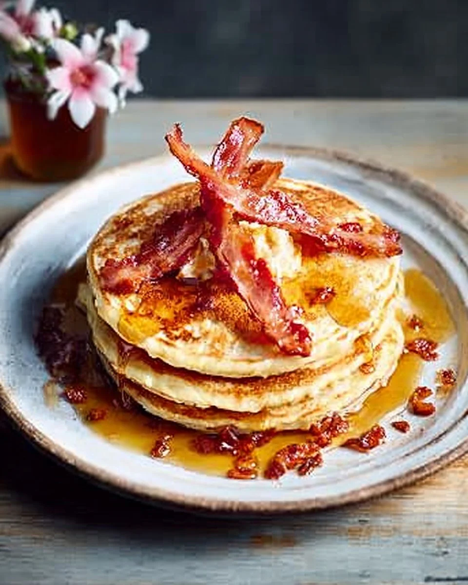 Pancakes With Whipped Maple Butter & Crispy Pancetta Recipe | Waitrose & Partners