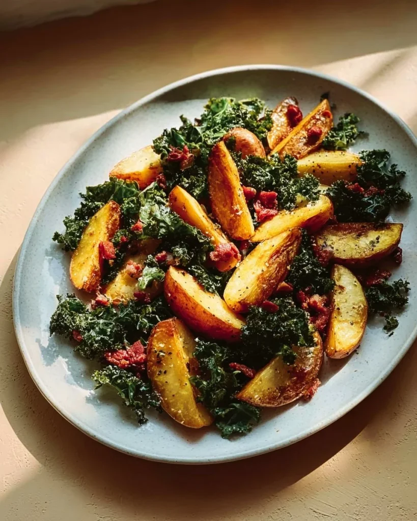 Paprika wedges served with chorizo and garlicky yogurt dip