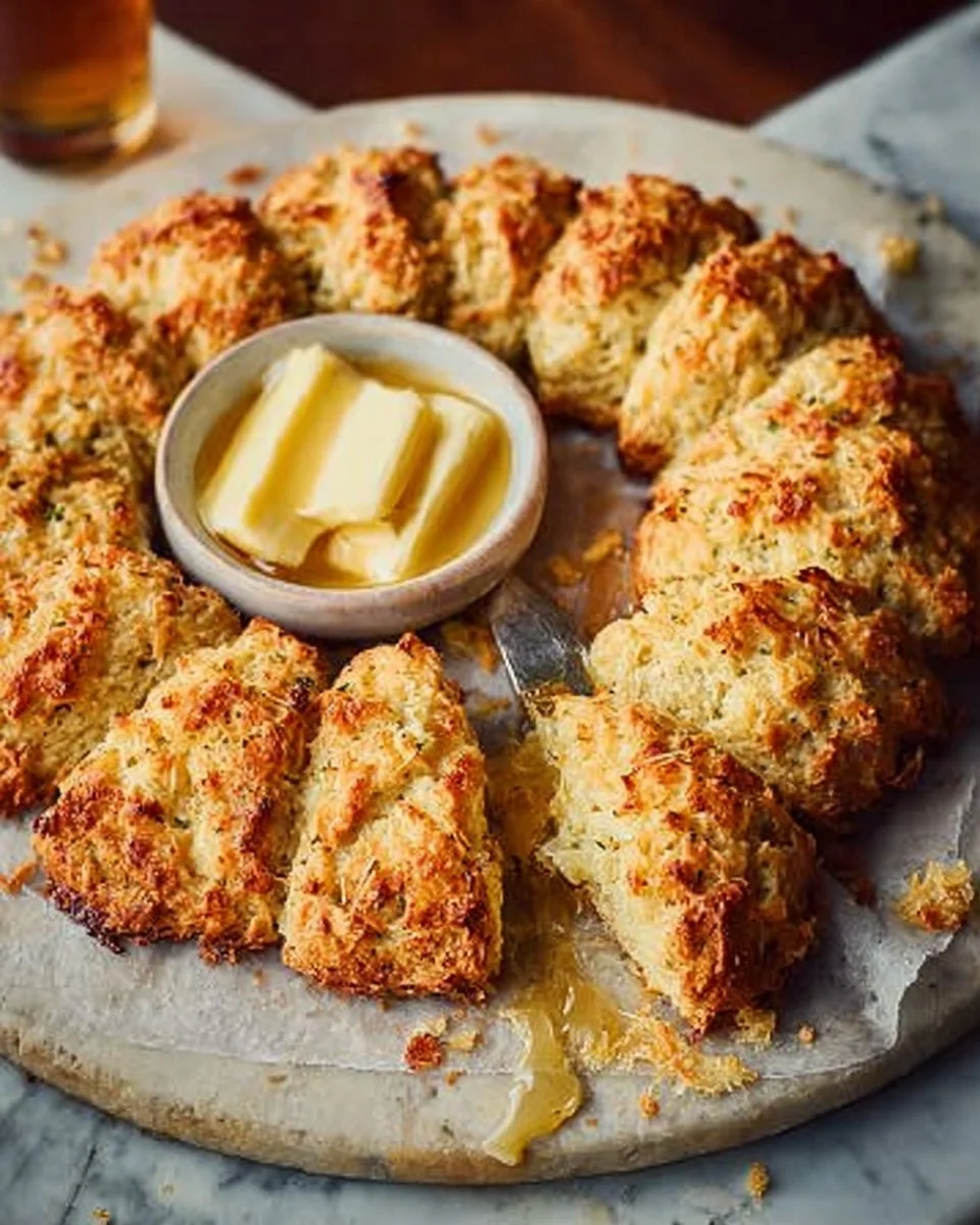 Parsnip & Gruyère Scone Wreath with Honey Butter