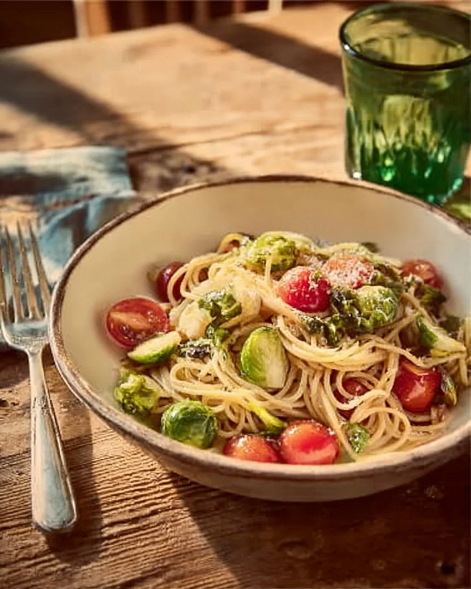 Plum Tomato and Sprout Pasta