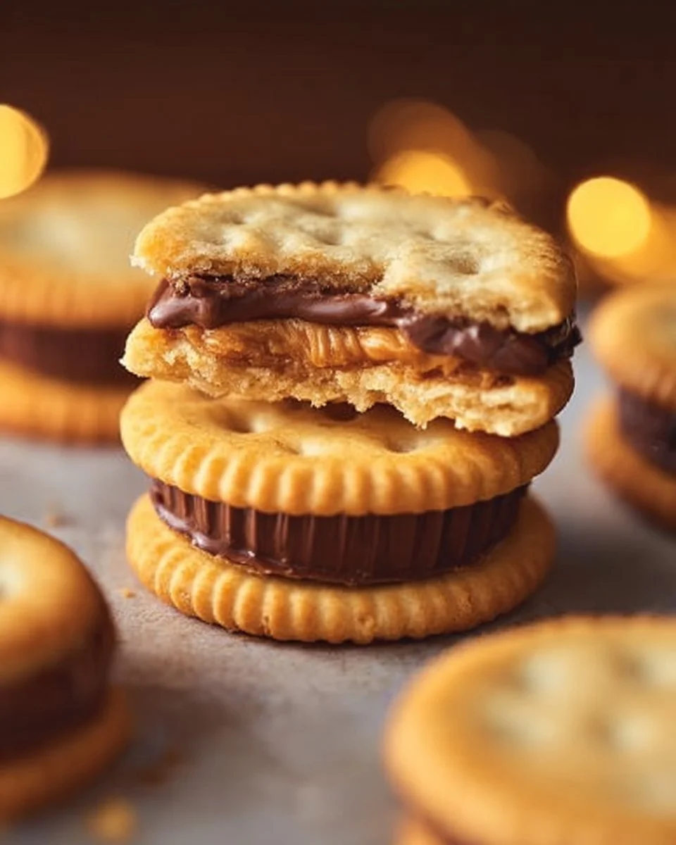 Ritz Crackers with Reese's Peanut Butter Cups