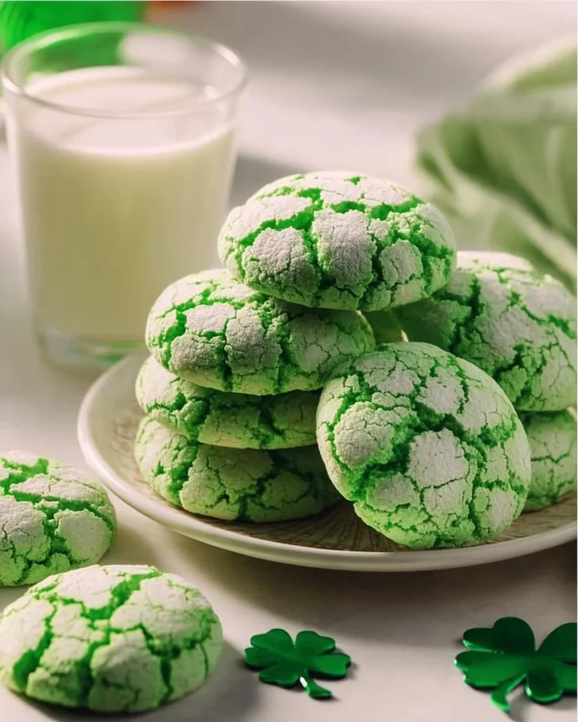 St. Patrick's Day cookies decorated with shamrocks and rainbows.
