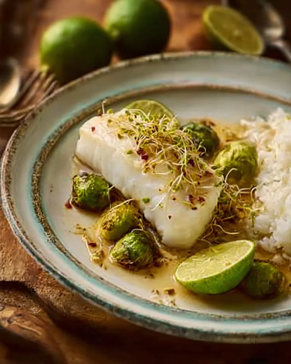 Steamed Cod with Lime and Fish Sauce Sprouts